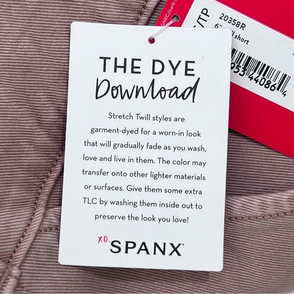 Spanx NWT Stretch Twill Shorts 6” Mauve Size XS - Picture 14 of 16